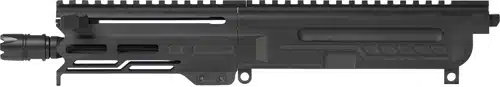 Tactical black AR-15 upper receiver with Picatinny rail for versatile accessory attachment.