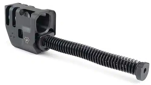 Versatile modular firearm stock with recoil spring for enhanced shooting comfort and control.