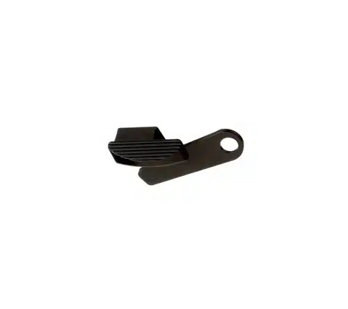 Versatile hooked grip lever with textured surface for enhanced control in machinery and tools.