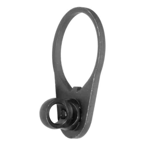 Durable matte black sling attachment point for secure, efficient tactical gear carrying.