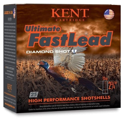 Kent Ultimate FastLead Diamond Shot 12 Gauge Shotshells for precise pheasant hunting, made in the USA.