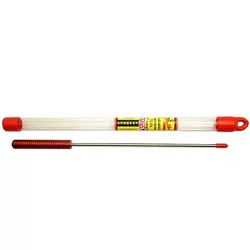 Versatile marking stick and polished metal measuring rod for precise construction and DIY tasks.