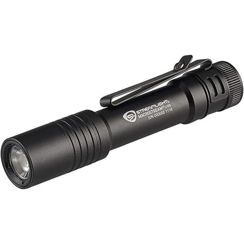 MACROSTREAM USB EVERYDAY CARRY FLASHLIGHT - BLACK, 500 LUMENS, 2 MODES