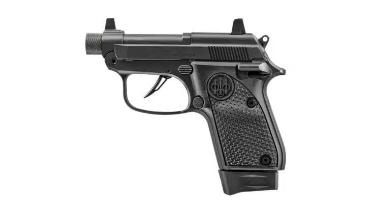 Sleek compact semi-automatic pistol with ergonomic grip, matte finish, and smooth slide for easy handling.