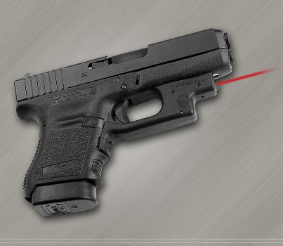 Sleek black LG436 handgun with laser attachment, ideal for self-defense and concealed carry.