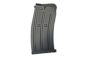 Durable black magazine for semi-automatic rifles, designed for efficiency and reliable performance.