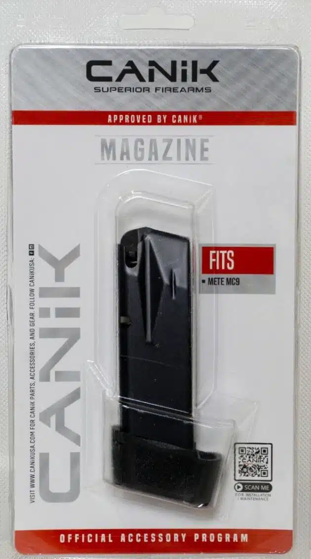 Canik METE M1 magazine - reliable, textured grip, compatible with Canik firearms for enhanced performance.