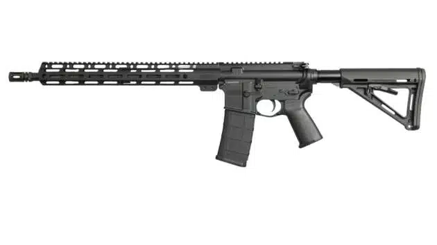 Versatile modular semi-automatic rifle with adjustable stock and accessory rails for enhanced performance.