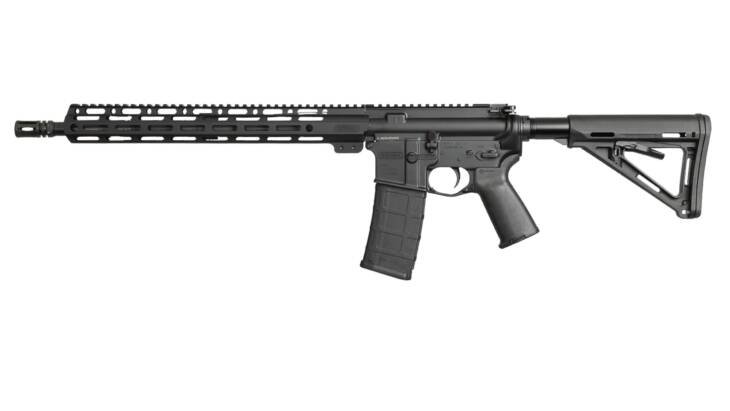 Versatile modular semi-automatic rifle with adjustable stock and accessory rails for enhanced performance.