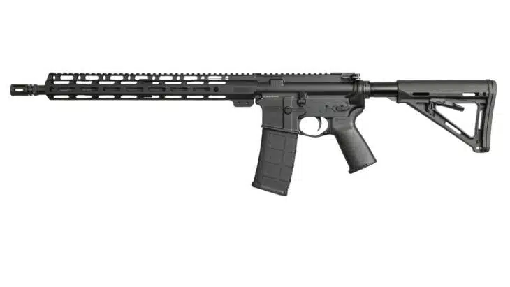 Versatile modular semi-automatic rifle with adjustable stock and accessory rails for enhanced performance.