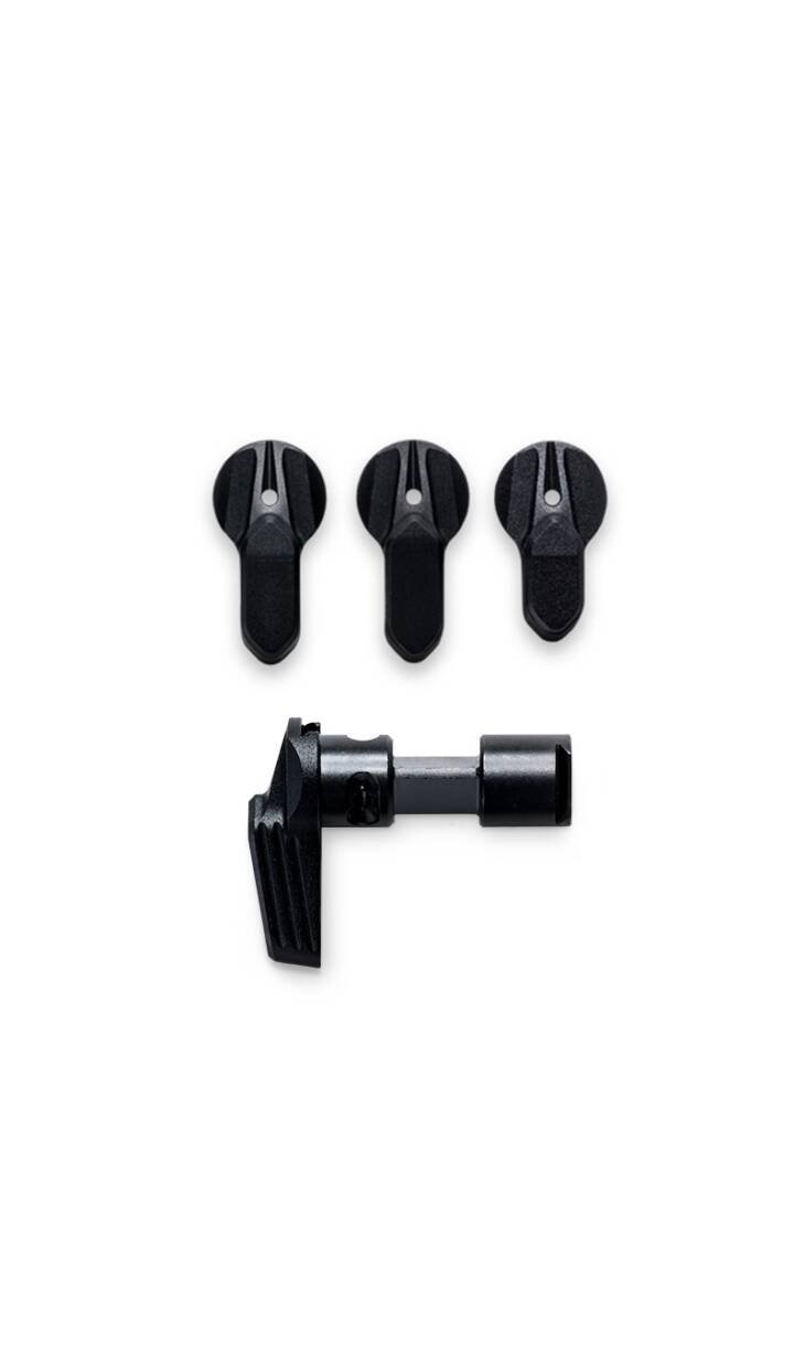 Sleek black locking mechanism set for enhanced security in various applications.