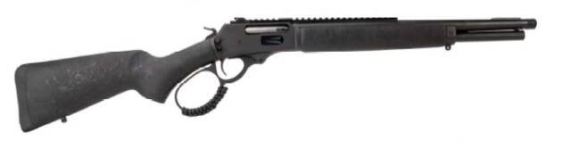 Sleek R95T black tactical rifle with customizable rails, designed for precision and versatility.