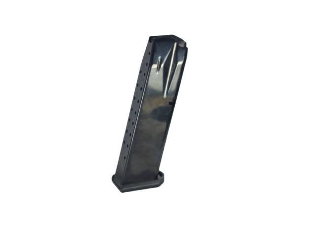 Durable Model B460 metal firearm magazine with witness holes for reliable performance and easy reloading.