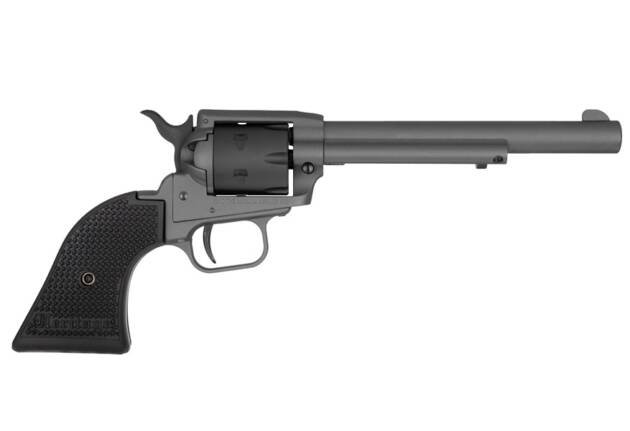 Classic revolver with durable design and textured grip for enhanced control and reliability.