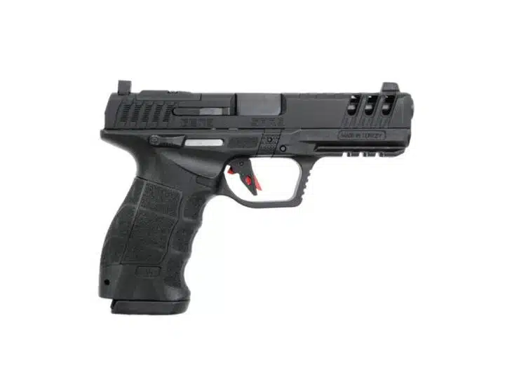 SAR 9 Tactical Pistol: Sleek design, ergonomic grip, and versatile for law enforcement and self-defense.
