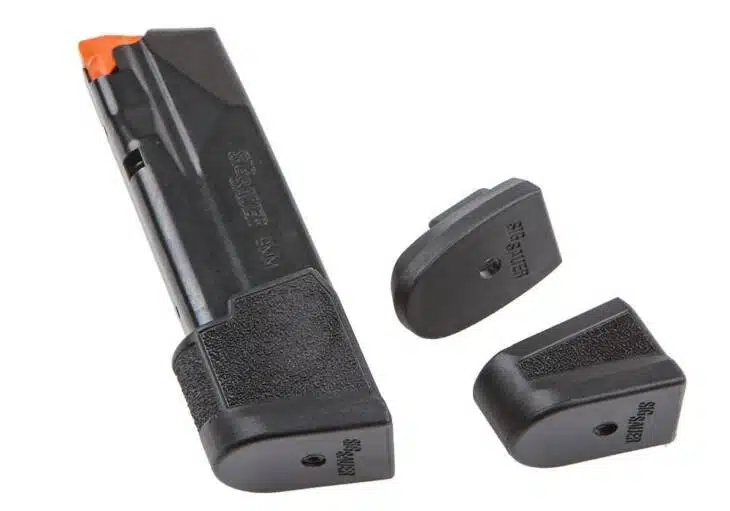 Sleek black pistol magazine with customizable floor plates for improved performance and handling.