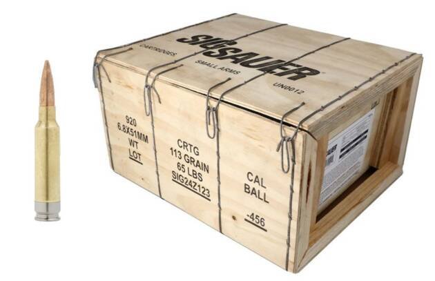 Durable SIG SAUER wooden ammo crate with 115 grain cartridge, perfect for shooters and hunters.