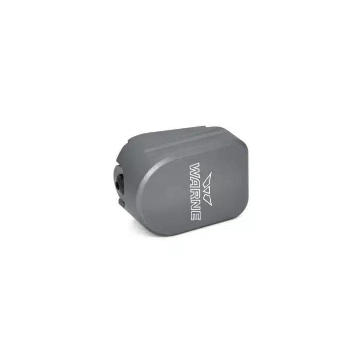 Compact gray electronic device with logo, designed for easy connectivity and portability.