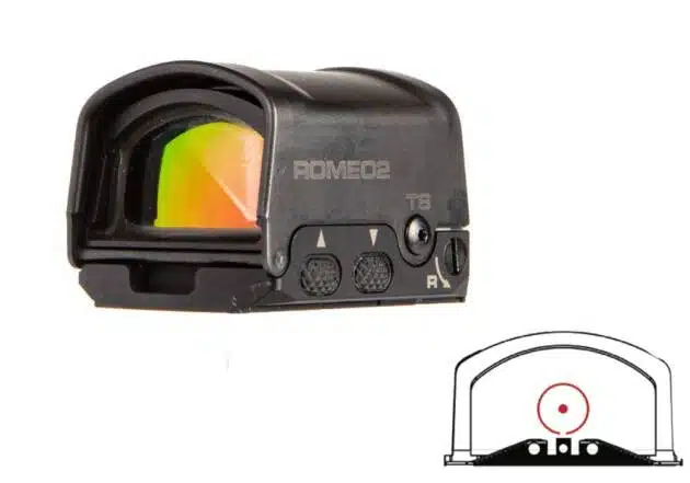 Compact ROMEO 2 Red Dot Sight for quick target acquisition and enhanced shooting accuracy.
