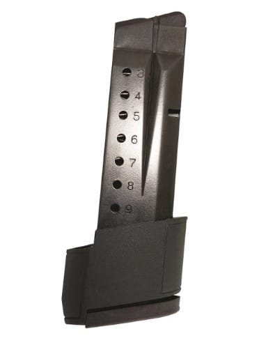 High-performance black firearm magazine, reliable 10-round capacity for semi-automatic shooting enthusiasts.