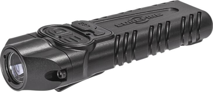 Sleek black LED flashlight with adjustable brightness and a comfortable textured grip for daily use.