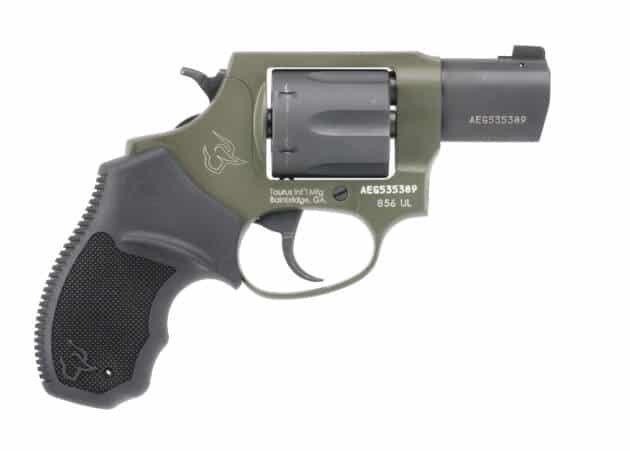 Compact olive green revolver for reliable concealed carry and personal defense.