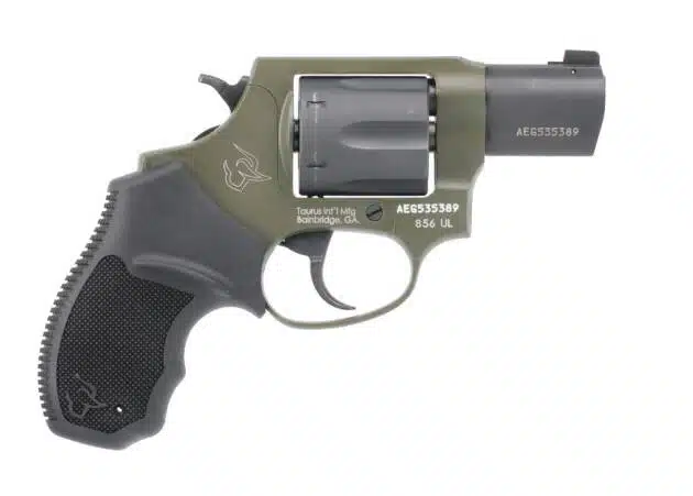 Compact olive green revolver for reliable concealed carry and personal defense.