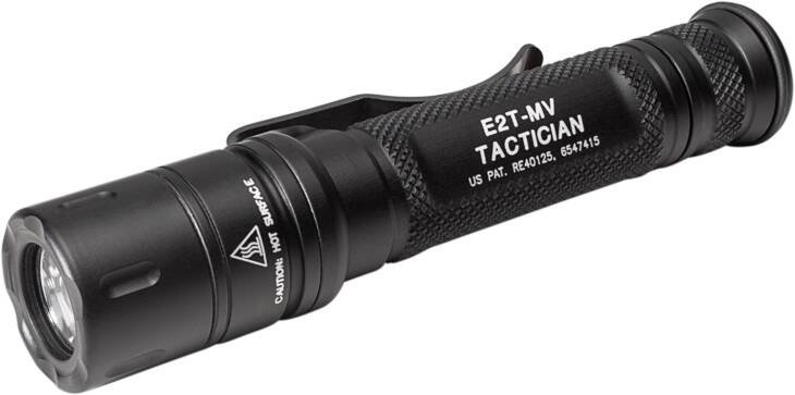 Compact E2T-MV Tactician Tactical Flashlight: Durable, portable, and bright for any situation.