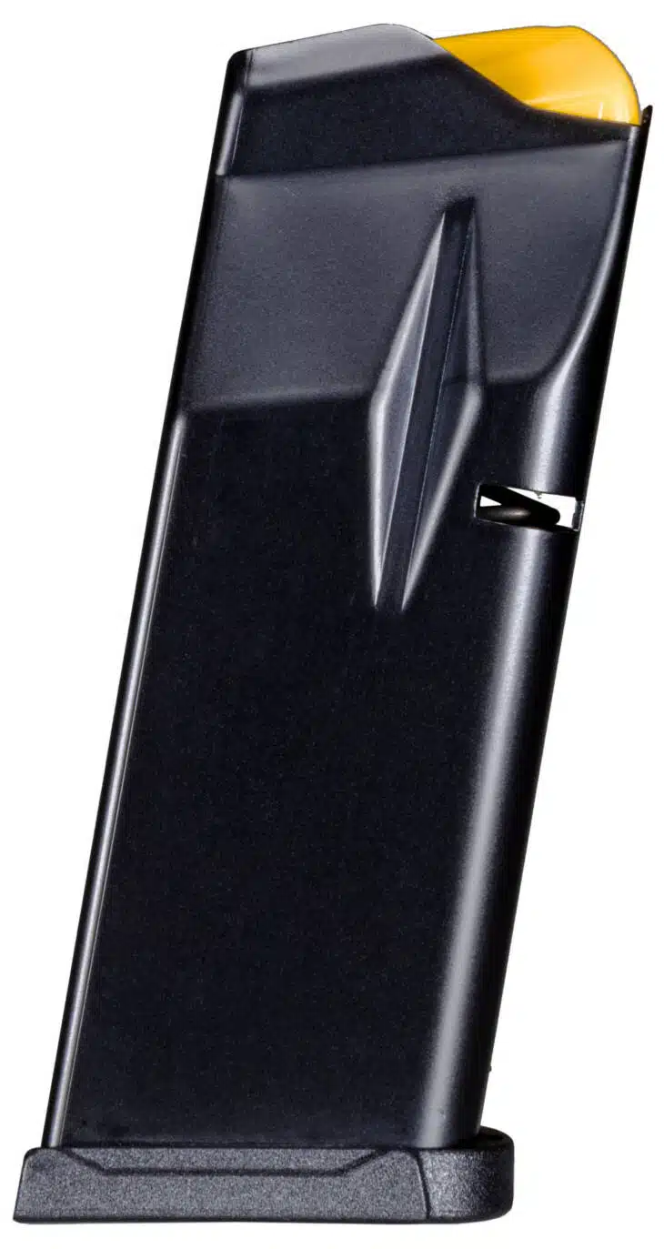 Taurus GX4 magazine with yellow follower for reliable feeding and enhanced visibility.