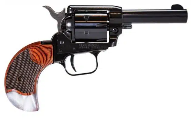 Sleek .22 revolver with wood grip, ideal for training and collectors, blending classic and modern design.