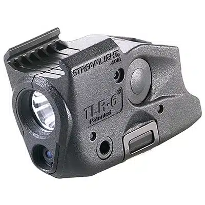 Streamlight TLR-6: Compact weapon light with laser aiming for enhanced low-light tactical performance.