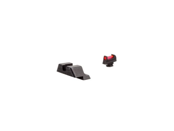 Improve accuracy with low-profile handgun sights featuring a bright red front sight for quick targeting.