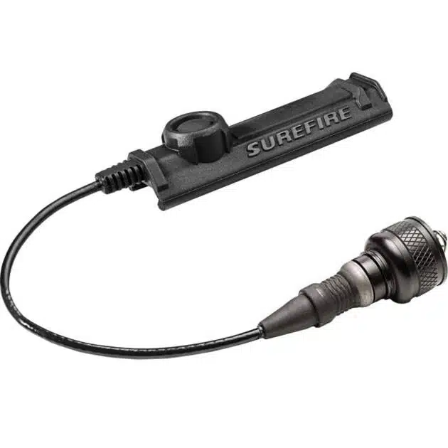 Durable SureFire remote switch for firearm lights, ensuring quick activation in tactical situations.