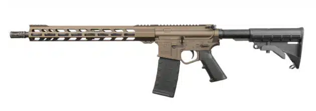 Versatile semi-automatic tactical rifle with adjustable stock for precision shooting and customization.