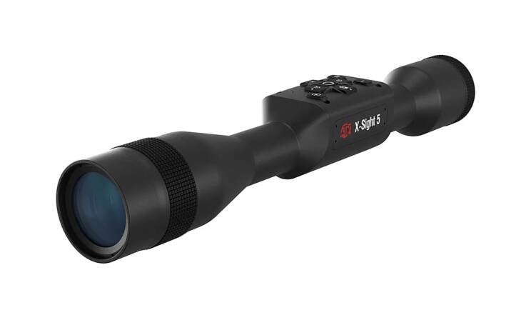 Sleek matte black XSIGHT 5 Blk A5CD riflescope for precision hunting and low-light visibility.