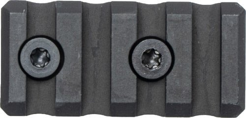 Durable tactical polymer accessory with grooved grip and mounting holes for firearms and gear.