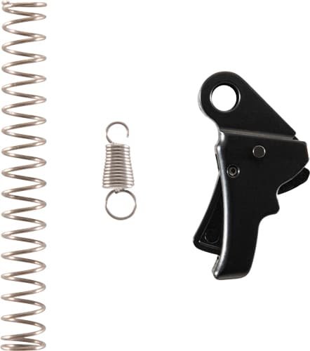 Precision steel spring and trigger assembly for efficient mechanical operation in machinery and automotive applications.
