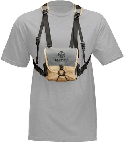 Gray t-shirt with a practical chest bag, perfect for outdoor adventures and activities.