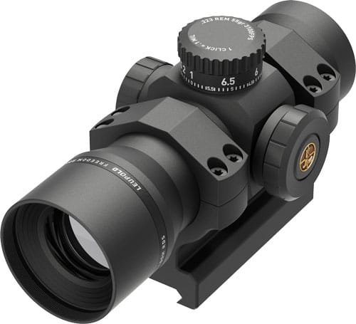 High-performance black riflescope with ergonomic controls for superior accuracy in hunting and shooting.