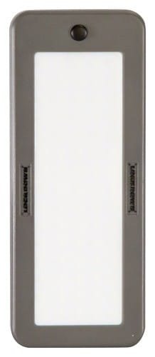 Sleek gray wall plate with transparent display opening, ideal for modern installations and mounting.