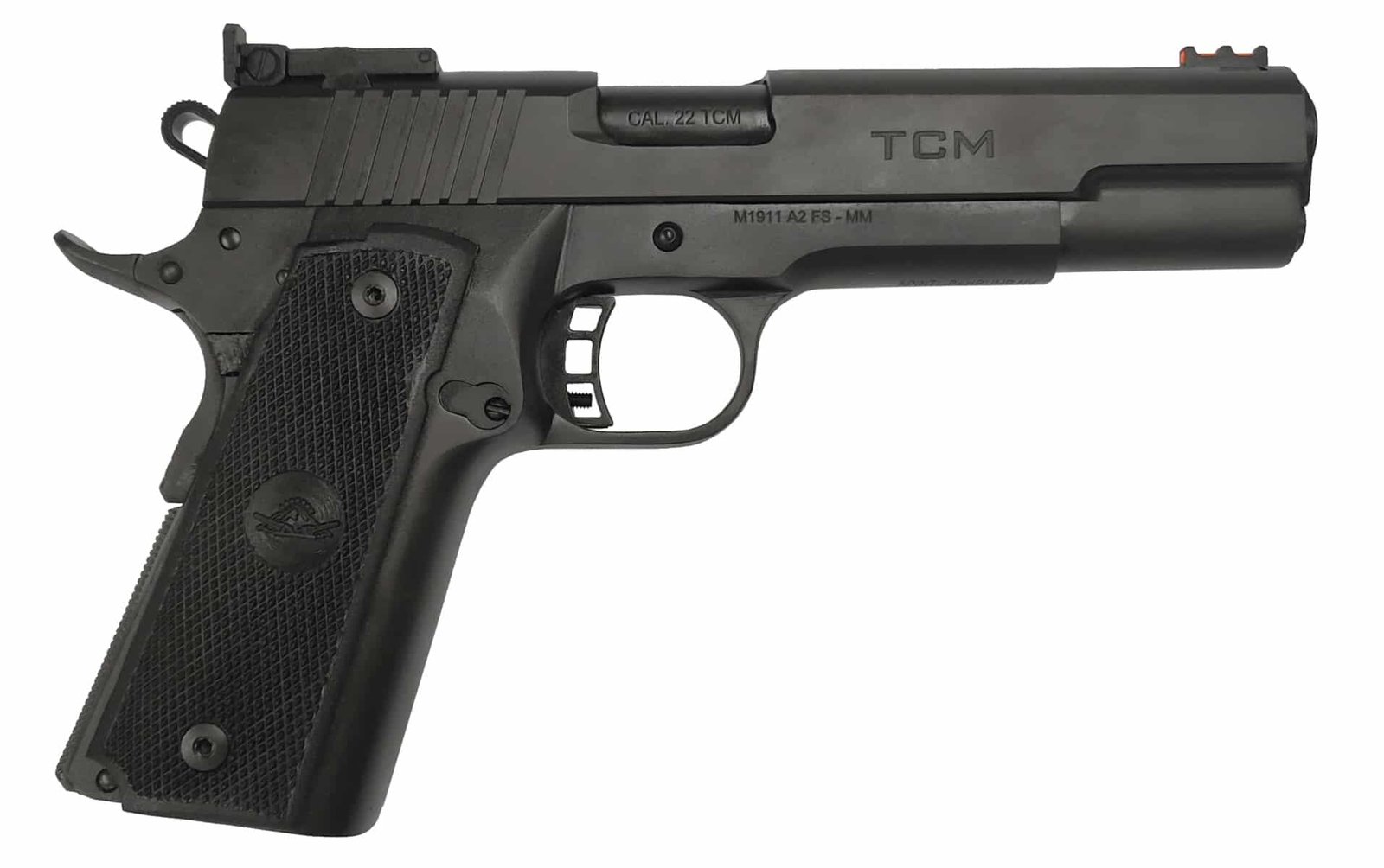 Rock Island Armory TCM "Armor Series"  FS 1911 Pistol - Black | .22 TCM | 5" Barrel | 17rd | Fiber Optic Front Sight w/ Adj. Rear