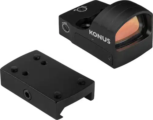 Compact Konus Red Dot Sight 7205K for accurate aiming in tactical and competitive shooting.