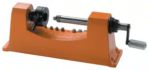 Durable industrial rod bender for precise metal bending in construction and manufacturing projects.