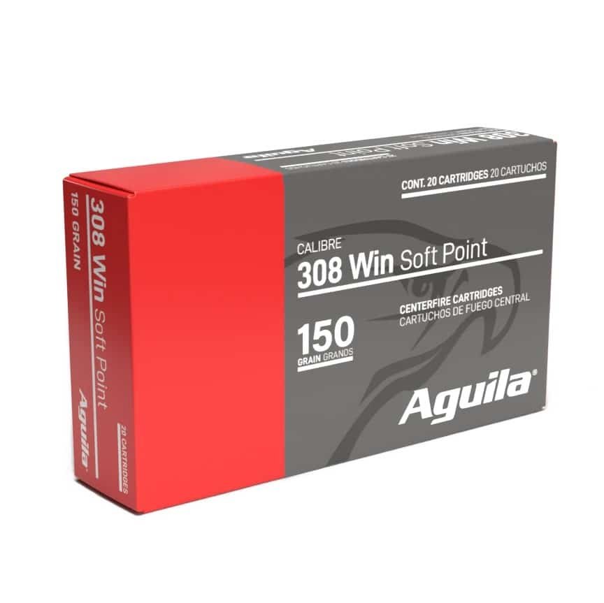 Aguila Ammunition .308 Win Rifle Ammo - 150 Grain | Soft Point | 20rd Box