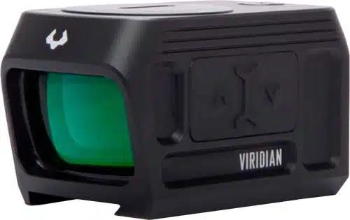 VIRIDIAN Compact Tactical Reflex Sight with green lens for fast target acquisition and reliable performance.