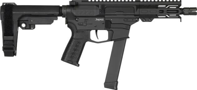 Sleek tactical assault rifle with folding stock, ergonomic grip, and customizable rail system.