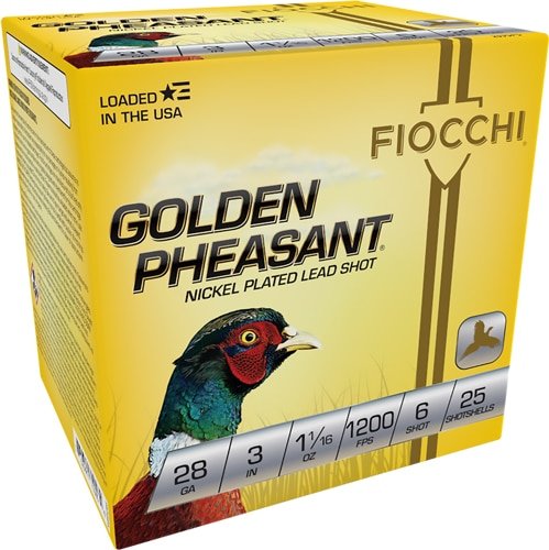 FIOCCHI GOLDEN PHEASANT 28GA - 3" 1-1/16OZ #6 25RD 10BX/CS