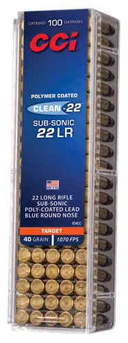 CCI Subsonic .22 LR ammunition, 100 rounds, ideal for quiet shooting and reliable performance.