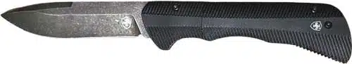 Durable folding knife with matte blade and textured handle, perfect for everyday and outdoor use.