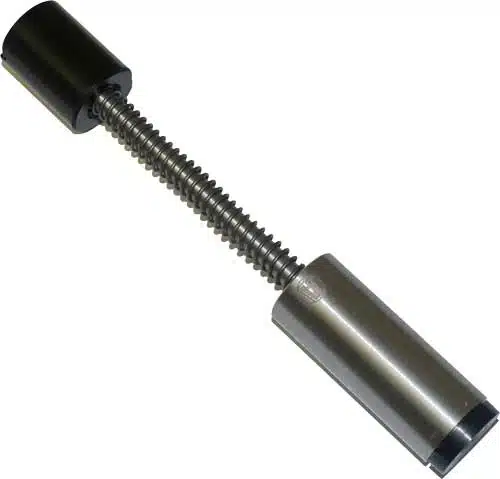Cylindrical metal fastener with threaded shaft and rubber grip for automotive, construction, and manufacturing use.